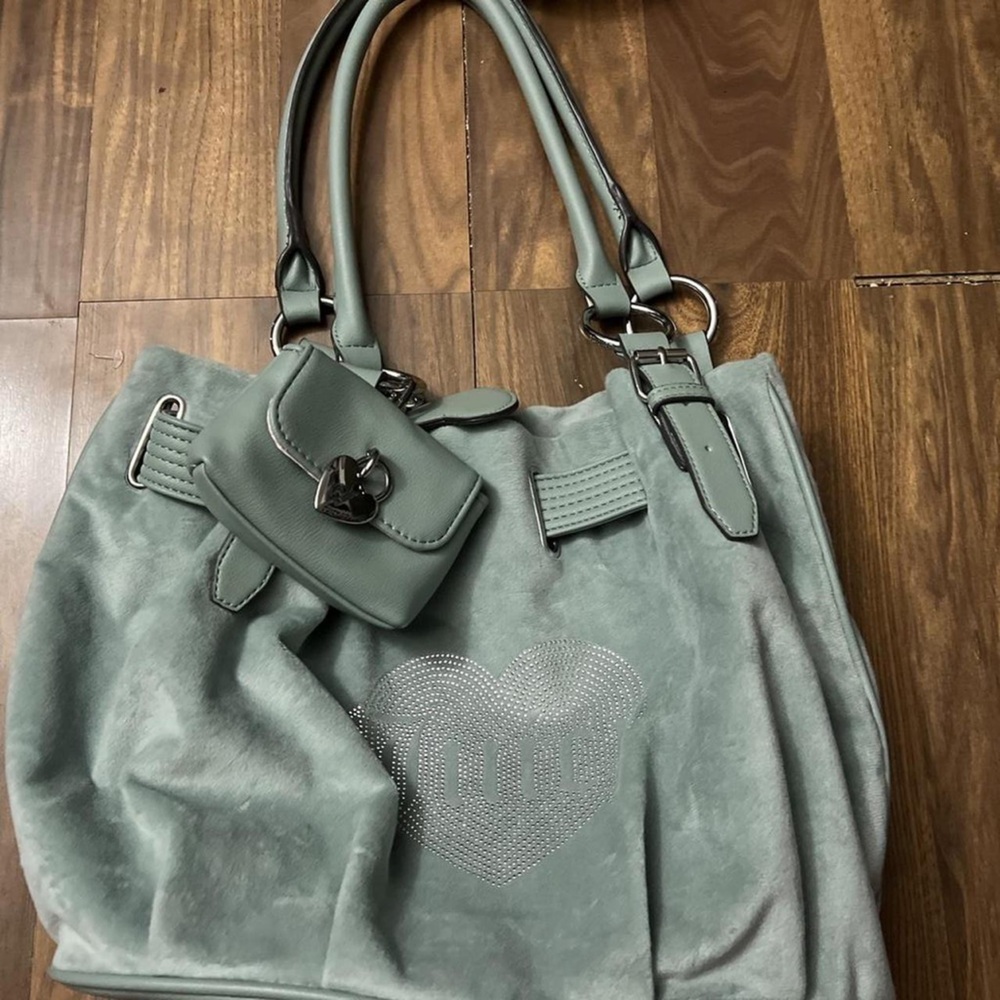 Juicy Couture Mint Green Shoulder Bag with Heart Accent